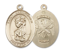 Load image into Gallery viewer, St. Christopher / Nat&#39;l Guard Custom Medal - Yellow Gold
