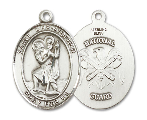 St. Christopher / Nat'l Guard Custom Medal - Sterling Silver