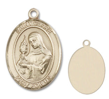 Load image into Gallery viewer, St. Clare of Assisi Custom Medal - Yellow Gold
