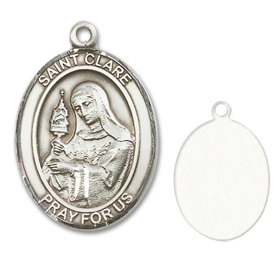 St. Clare of Assisi Custom Medal - Sterling Silver