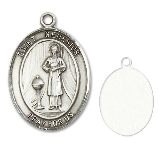 St. Genesius of Rome Custom Medal - Sterling Silver
