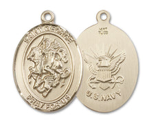 Load image into Gallery viewer, St. George / Navy Custom Medal - Yellow Gold
