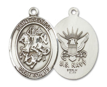 Load image into Gallery viewer, St. George / Navy Custom Medal - Sterling Silver
