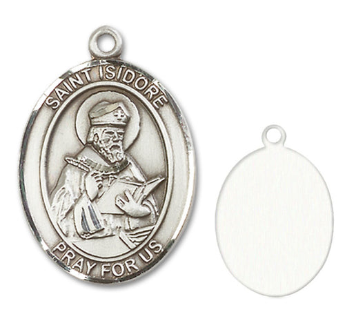 St. Isidore of Seville Custom Medal - Sterling Silver