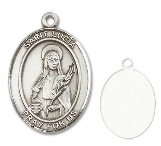 St. Lucia of Syracuse Custom Medal - Sterling Silver