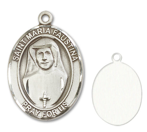 St. Maria Faustina Custom Medal - Sterling Silver