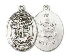 Load image into Gallery viewer, St. Michael the Archangel / Army Custom Medal - Sterling Silver
