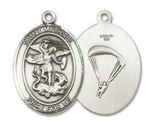 Load image into Gallery viewer, St. Michael the Archangel / Paratrooper Custom Medal - Sterling Silver
