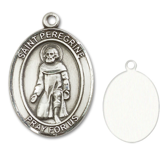 St. Peregrine Laziosi Custom Medal - Sterling Silver