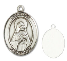 Load image into Gallery viewer, St. Rita of Cascia Custom Medal - Sterling Silver
