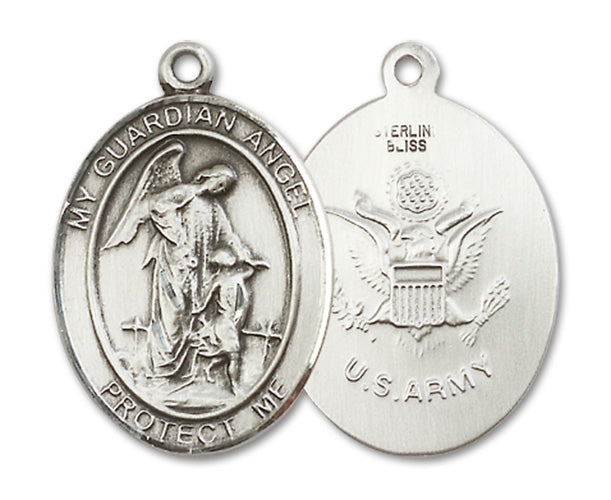 Guardian Angel / Army Custom Medal - Sterling Silver