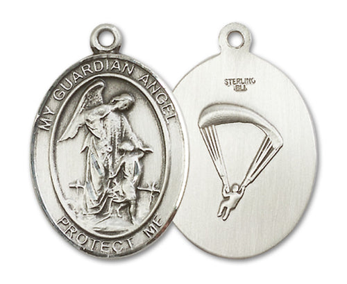 Guardian Angel / Paratrooper Custom Medal - Sterling Silver
