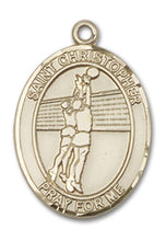 Load image into Gallery viewer, St. Christopher / Volleyball Custom Medal - Yellow Gold
