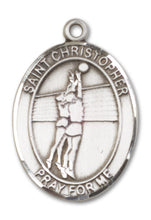 Load image into Gallery viewer, St. Christopher / Volleyball Custom Medal - Sterling Silver
