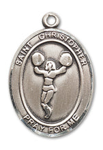 Load image into Gallery viewer, St. Christopher / Cheerleading Custom Medal - Sterling Silver
