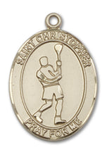 Load image into Gallery viewer, St. Christopher / Lacrosse Custom Medal - Yellow Gold

