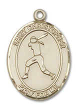Load image into Gallery viewer, St. Christopher / Softball Custom Medal - Yellow Gold
