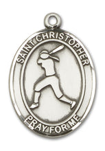 Load image into Gallery viewer, St. Christopher / Softball Custom Medal - Sterling Silver
