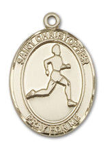 Load image into Gallery viewer, St. Christopher / Track &amp; Field Custom Medal - Yellow Gold
