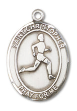 Load image into Gallery viewer, St. Christopher / Track &amp; Field Custom Medal - Sterling Silver
