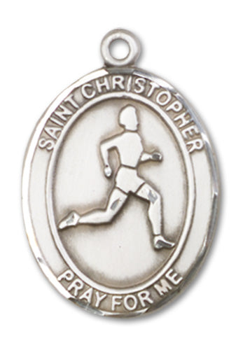 St. Christopher / Track & Field Custom Medal - Sterling Silver