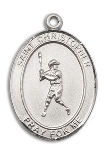 St. Christopher / Baseball Custom Medal - Sterling Silver
