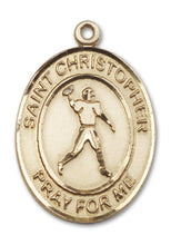 Load image into Gallery viewer, St. Christopher / Football Custom Medal - Yellow Gold

