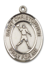 Load image into Gallery viewer, St. Christopher / Football Custom Medal - Sterling Silver

