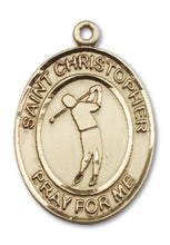 Load image into Gallery viewer, St. Christopher / Golf Custom Medal - Yellow Gold
