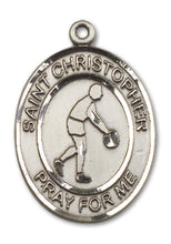 Load image into Gallery viewer, St. Christopher / Basketball Custom Medal - Sterling Silver

