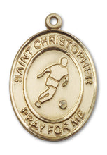 Load image into Gallery viewer, St. Christopher / Soccer Custom Medal - Yellow Gold
