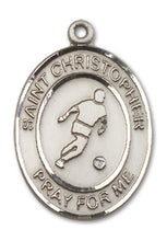 Load image into Gallery viewer, St. Christopher / Soccer Custom Medal - Sterling Silver
