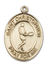 Load image into Gallery viewer, St. Christopher / Tennis Custom Medal - Yellow Gold
