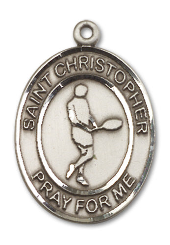 St. Christopher / Tennis Custom Medal - Sterling Silver