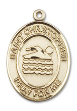 Load image into Gallery viewer, St. Christopher / Swimming Custom Medal - Yellow Gold
