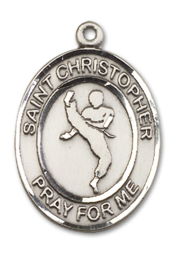 St. Christopher / Martial Arts Custom Medal - Sterling Silver