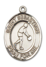 Load image into Gallery viewer, St. Sebastian / Basketball Custom Medal - Sterling Silver
