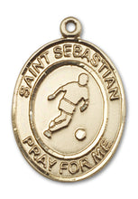 Load image into Gallery viewer, St. Sebastian / Soccer Custom Medal - Yellow Gold
