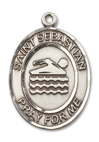 St. Sebastian / Swimming Custom Medal - Sterling Silver