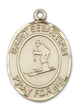 Load image into Gallery viewer, St. Sebastian / Skiing Custom Medal - Yellow Gold
