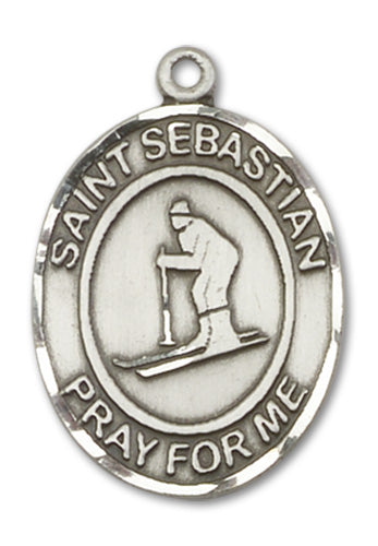 St. Sebastian / Skiing Custom Medal - Sterling Silver