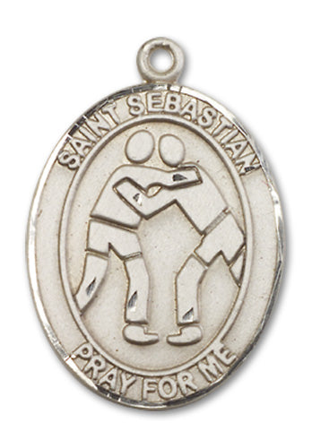 St. Sebastian / Wrestling Custom Medal - Sterling Silver