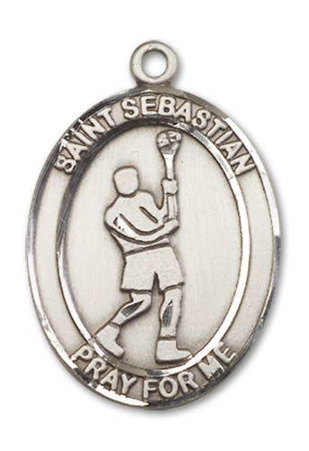 St. Sebastian / Lacrosse Custom Medal - Sterling Silver
