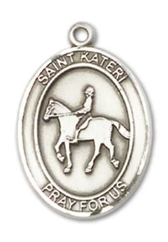 St. Kateri Tekakwitha / Equestrian Custom Medal - Sterling Silver