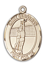 Load image into Gallery viewer, St. Sebastian / Volleyball Custom Medal - Yellow Gold
