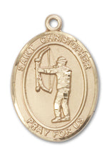 Load image into Gallery viewer, St. Christopher / Archery Custom Medal - Yellow Gold
