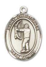 Load image into Gallery viewer, St. Christopher / Archery Custom Medal - Sterling Silver

