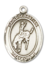 Load image into Gallery viewer, St. Sebastian / Rodeo Custom Medal - Sterling Silver
