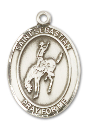 St. Sebastian / Rodeo Custom Medal - Sterling Silver