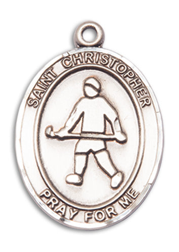 St. Christopher / Field Hockey Custom Medal - Sterling Silver